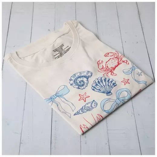 Ocean-Life-Bows-Shirt – maritimes Design mit Schleifen