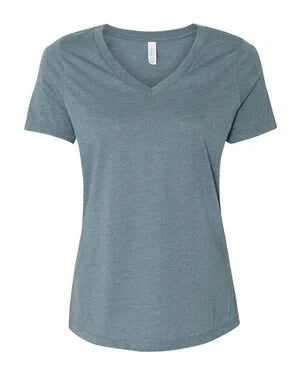 Damen-T-Shirt (relaxed fit) mit V-Ausschnitt – Heather CVC-Qualität