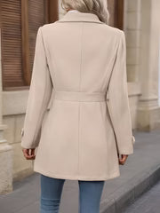 Damen-Jacke mit Revers, langen Ärmeln, Knopfleiste – einfarbig